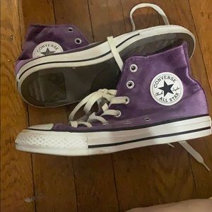 Converse Hi Tops Purple Velvet